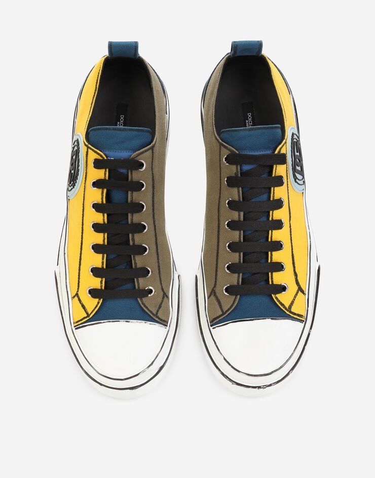 Hand-painted two-tone canvas Portofino Light sneakers - 4