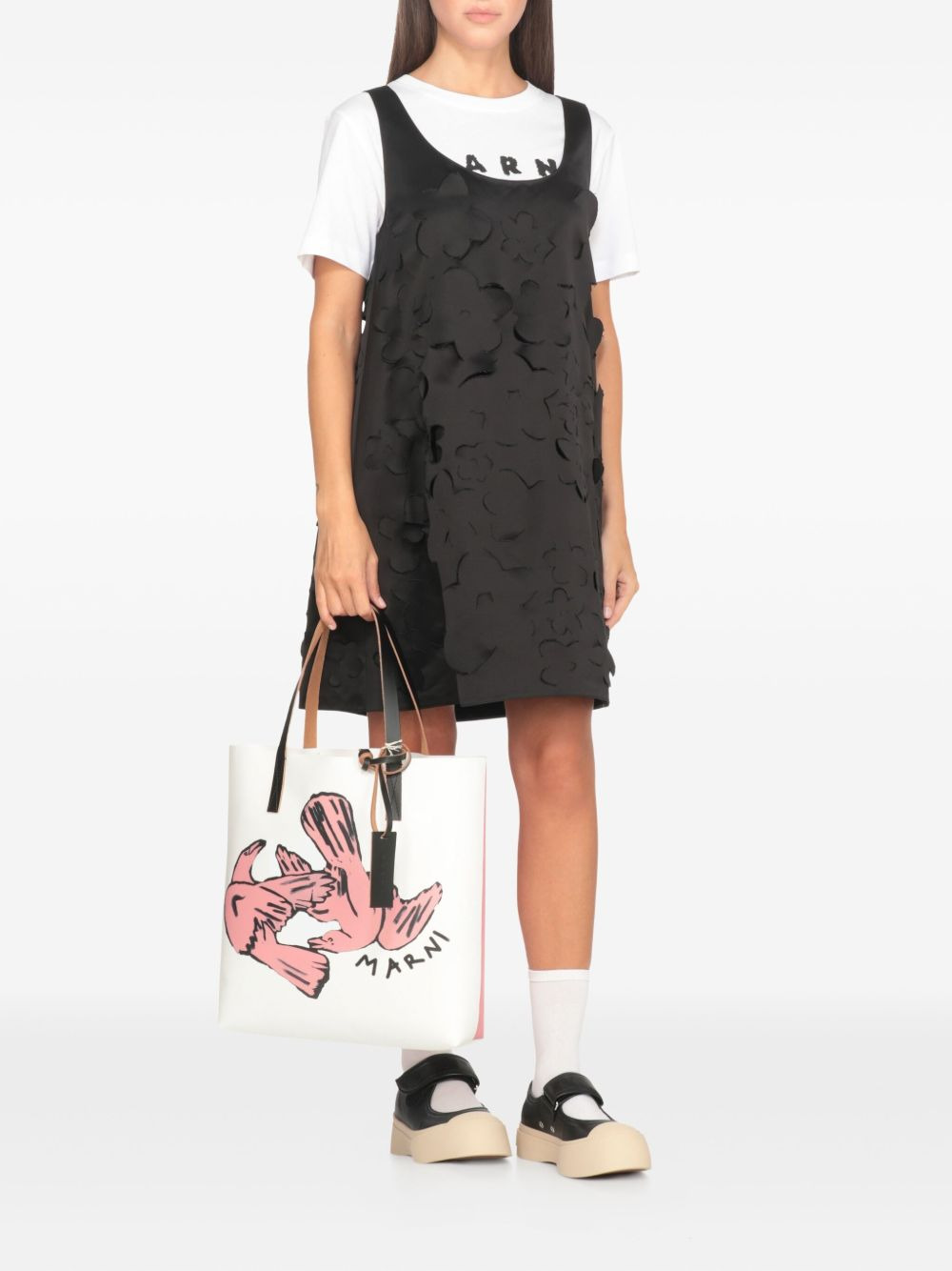medium bird-print tote bag - 2