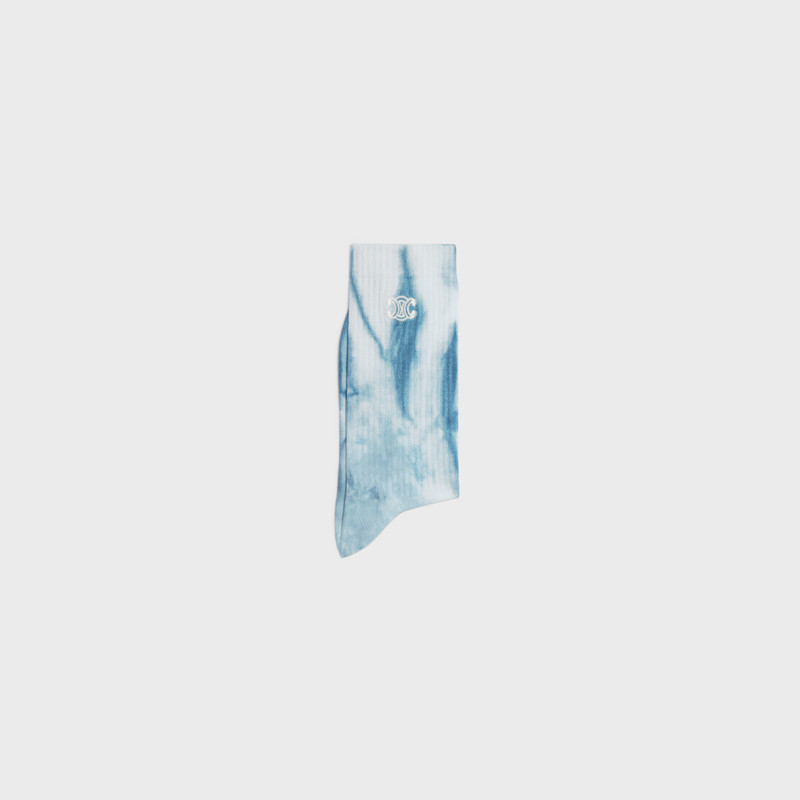 CELINE triomphe socks in tie-dye cotton outlook
