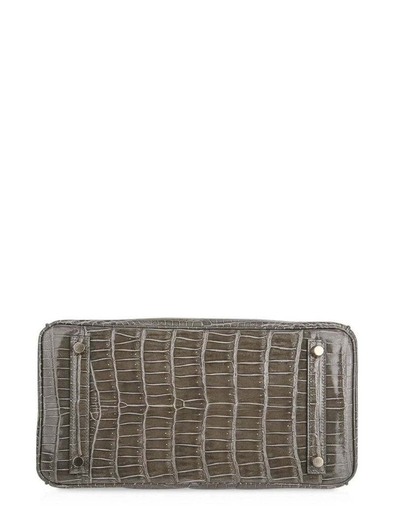 Hermes Birkin HSS 30 Bag Gris Tourterelle / Blue Sapphire Porosus Crocodile 5