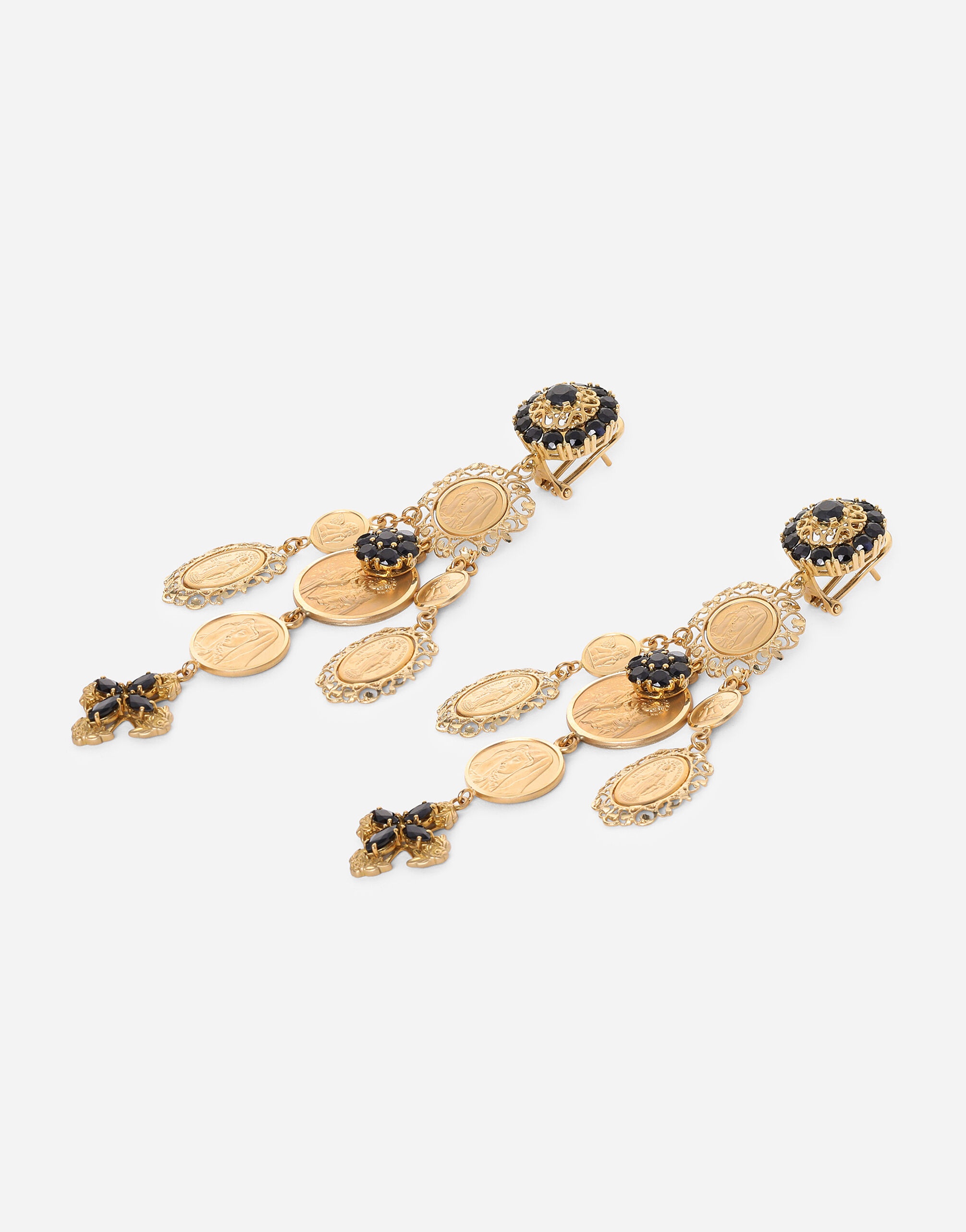 Sicily earrings in yellow 18kt gold with medals - 2