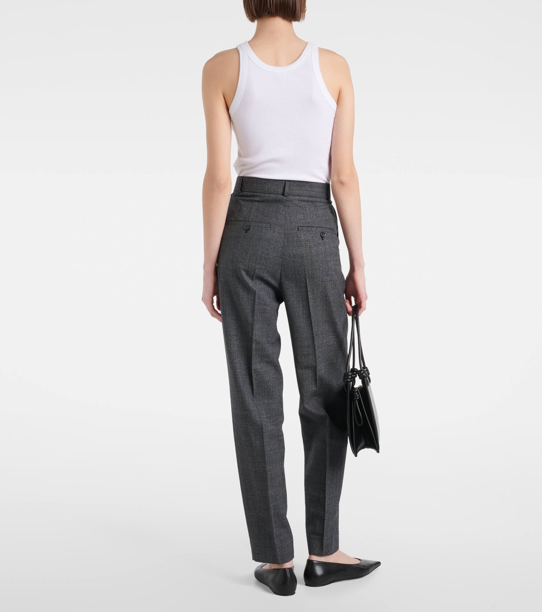 Pleated wool-blend pants - 3