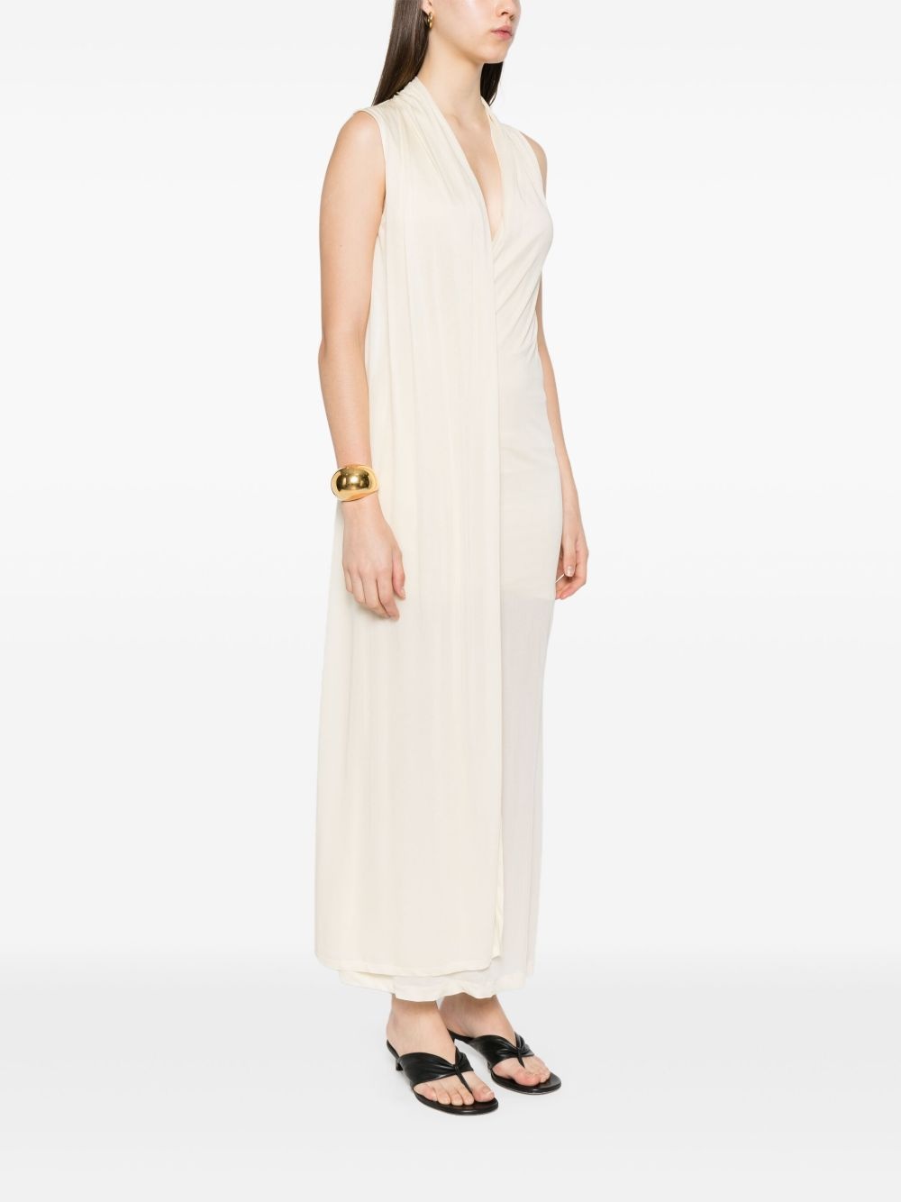 overlapped scarf dress - 3