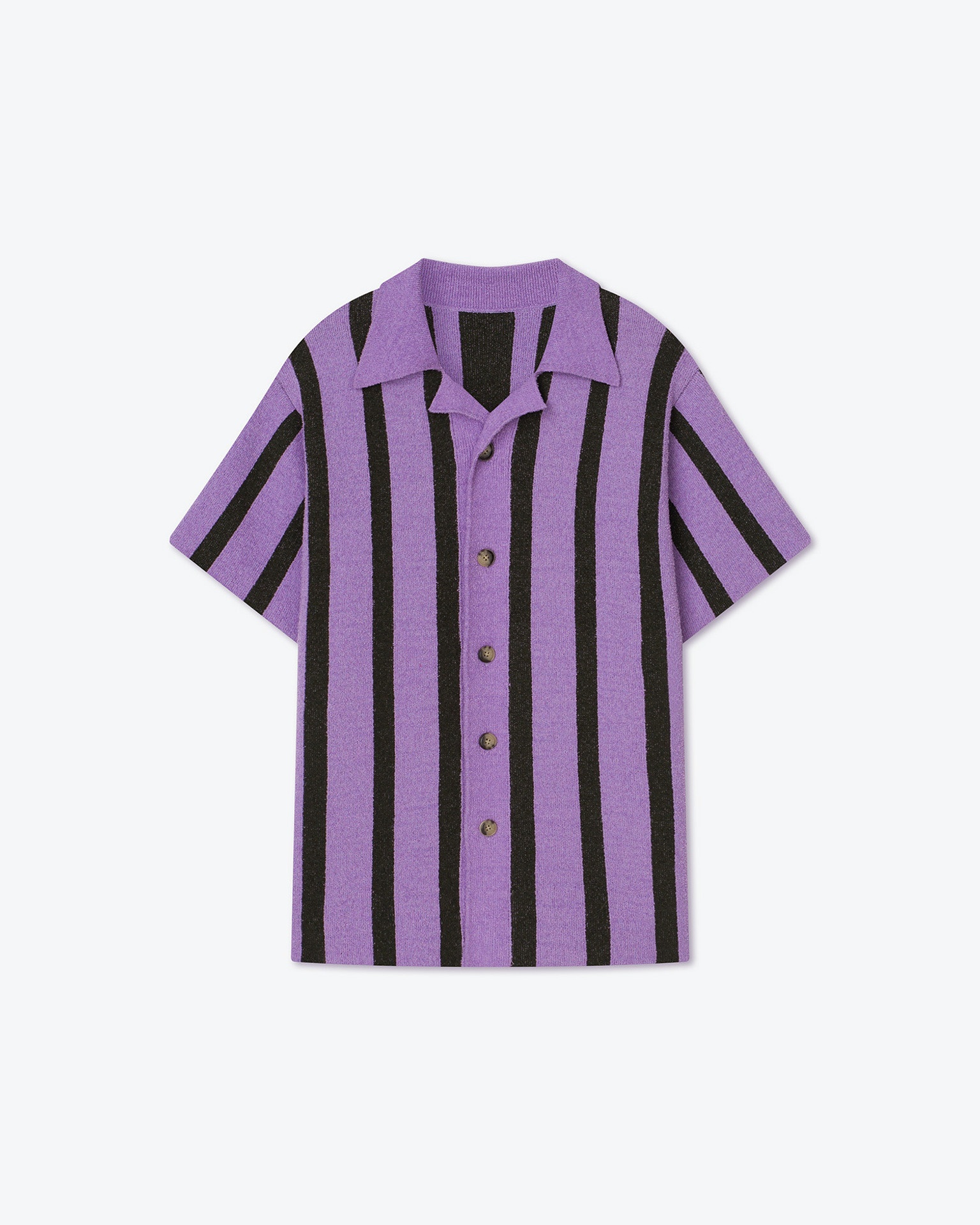 WALTER - Striped terry-knit shorts - Dark khaki/ lilac - 1