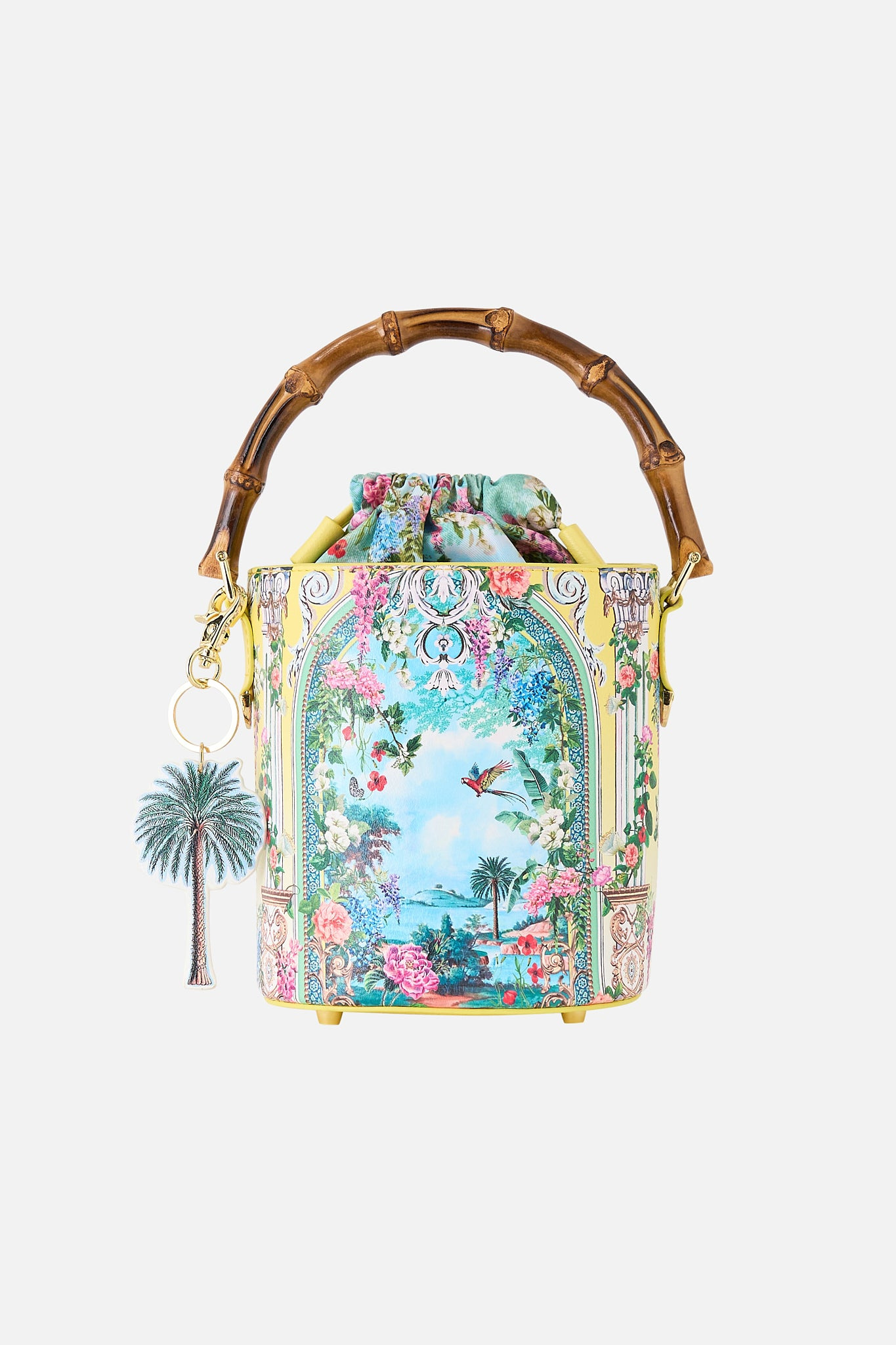 DRAWSTRING BUCKET BAG WITH KEYRING - 2