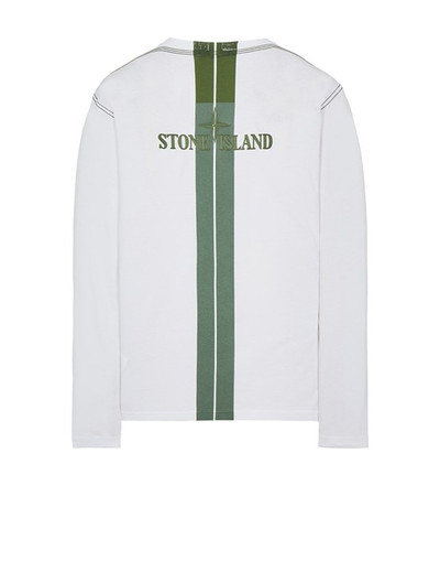 Stone Island 20749 COTTON JERSEY 'INVERSE STRIPE THREE' PRINT_ GARMENT DYED WHITE outlook