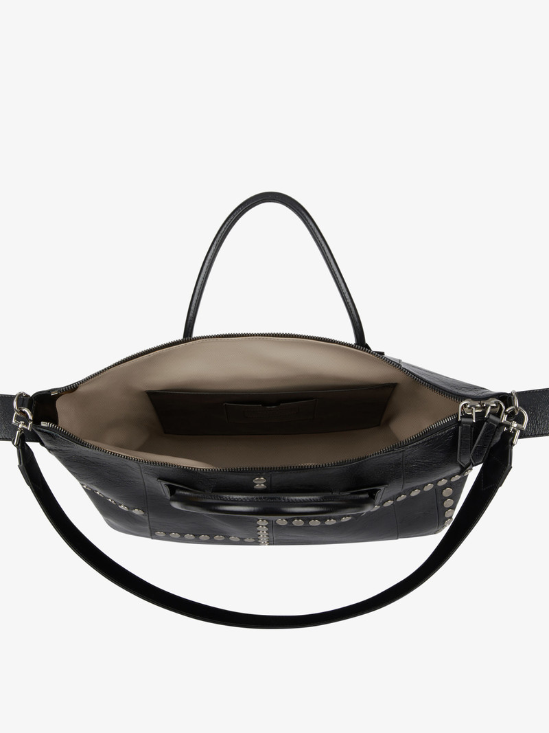 Medium Antigona Soft bag in vintage leather with studs 5