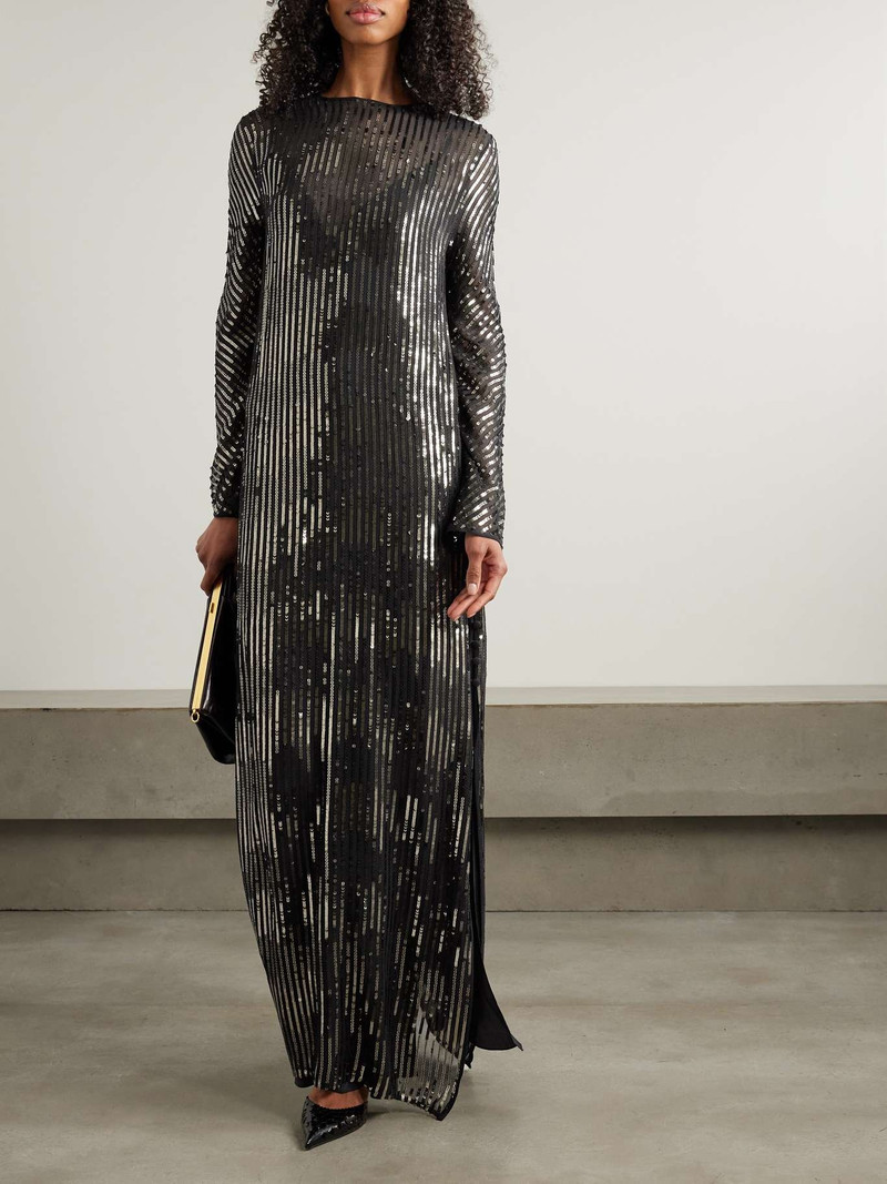 Johanna Ortiz Actitud Nautica sequinned tulle maxi dress Black outlook
