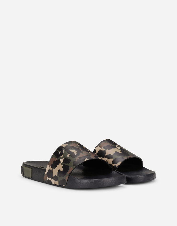 Camouflage rubber beachwear sliders - 2