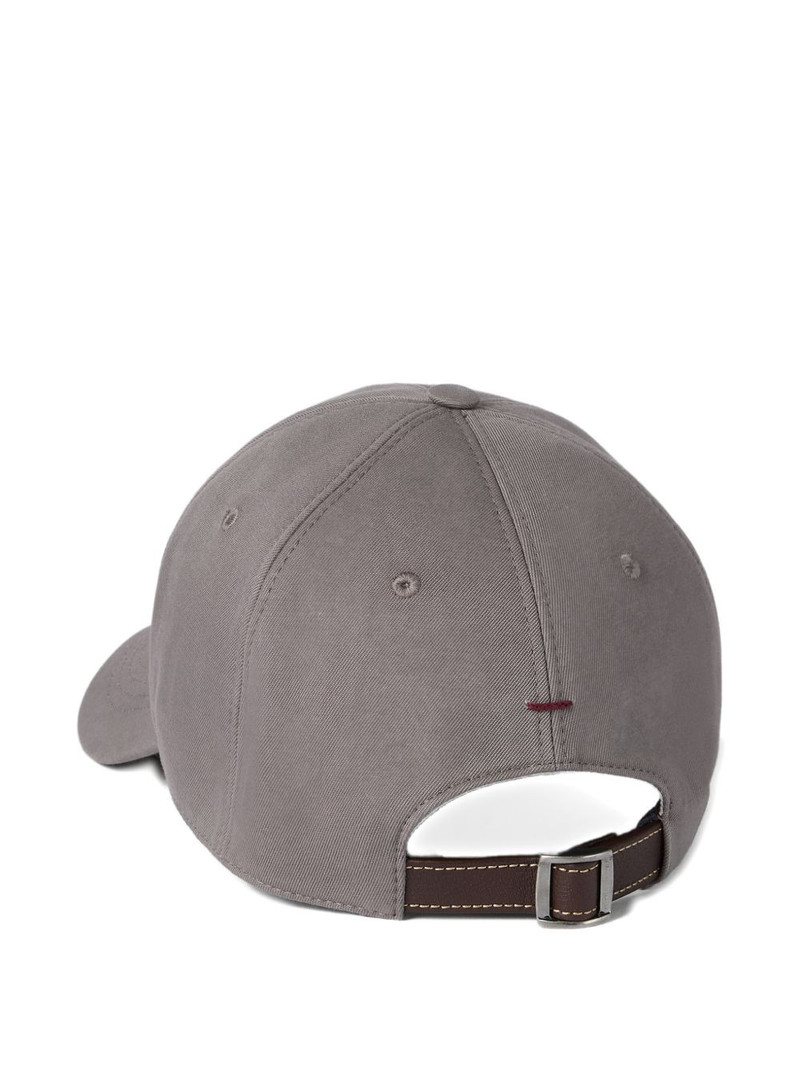 Brunello Cucinelli garment-dyed embroidered logo baseball cap outlook