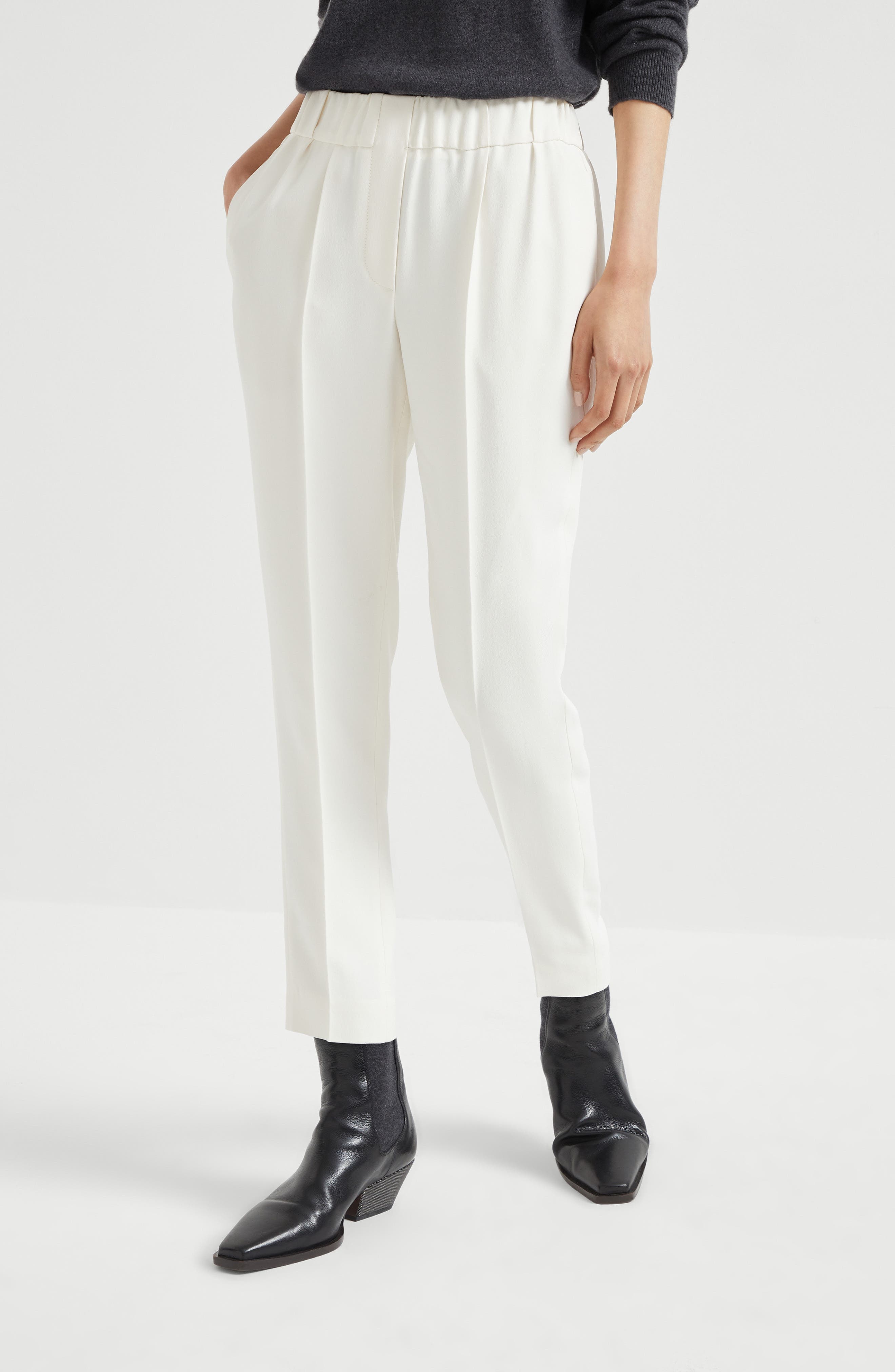 Brunello Cucinelli Tailored Jogger trousers in Off-White at Nordstrom - 2