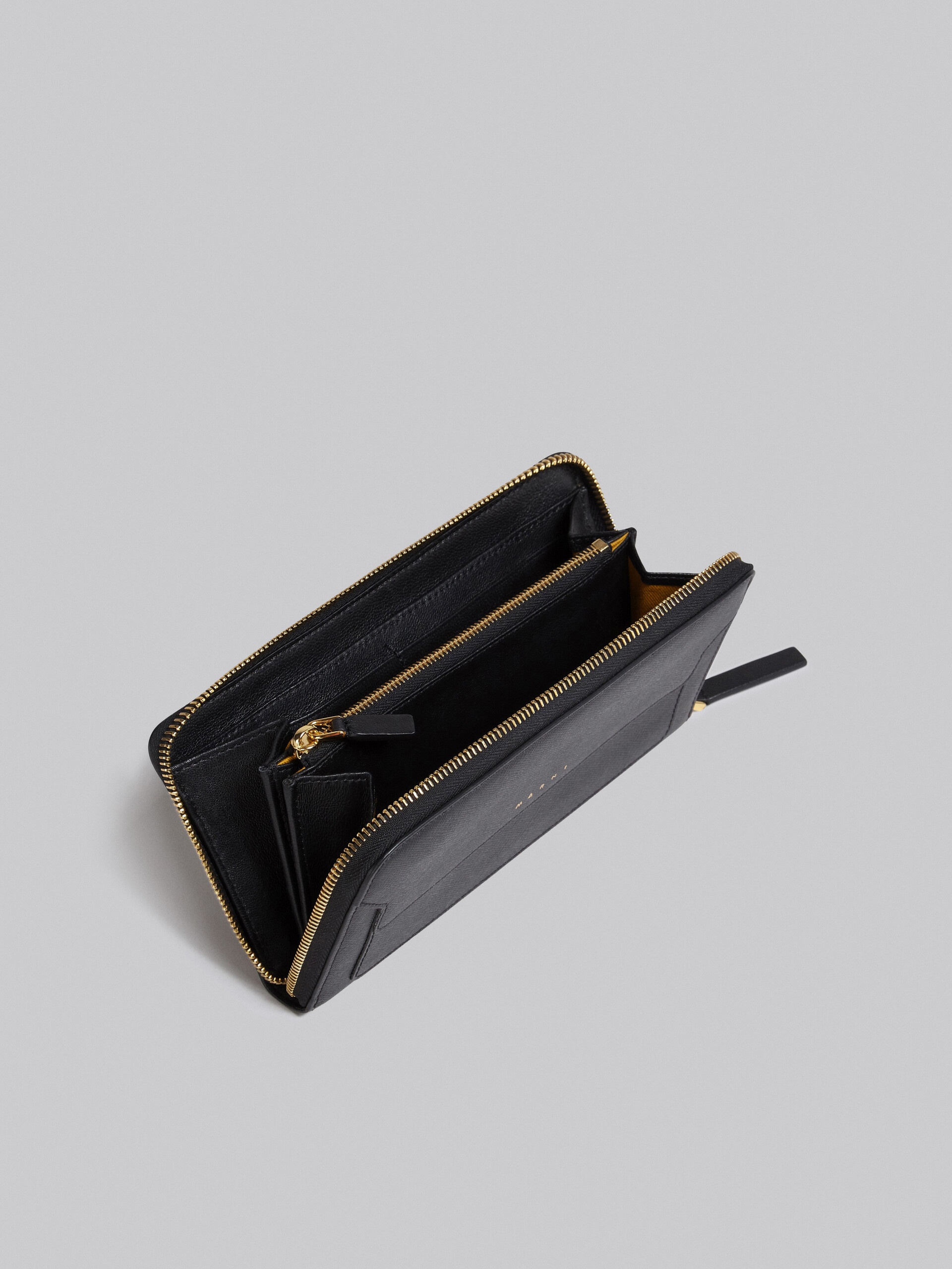 BLACK SAFFIANO LEATHER ZIP-AROUND WALLET - 2