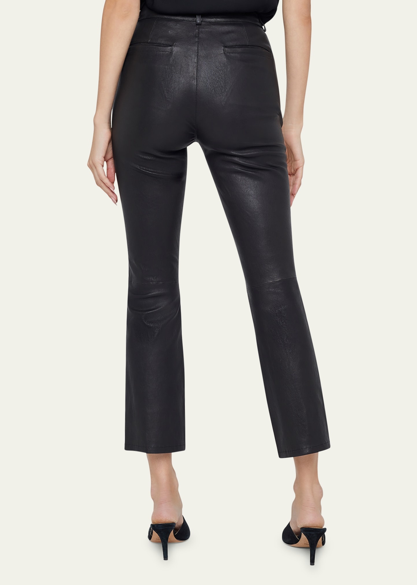 Ketra Baby Bootcut Leather Trousers - 3