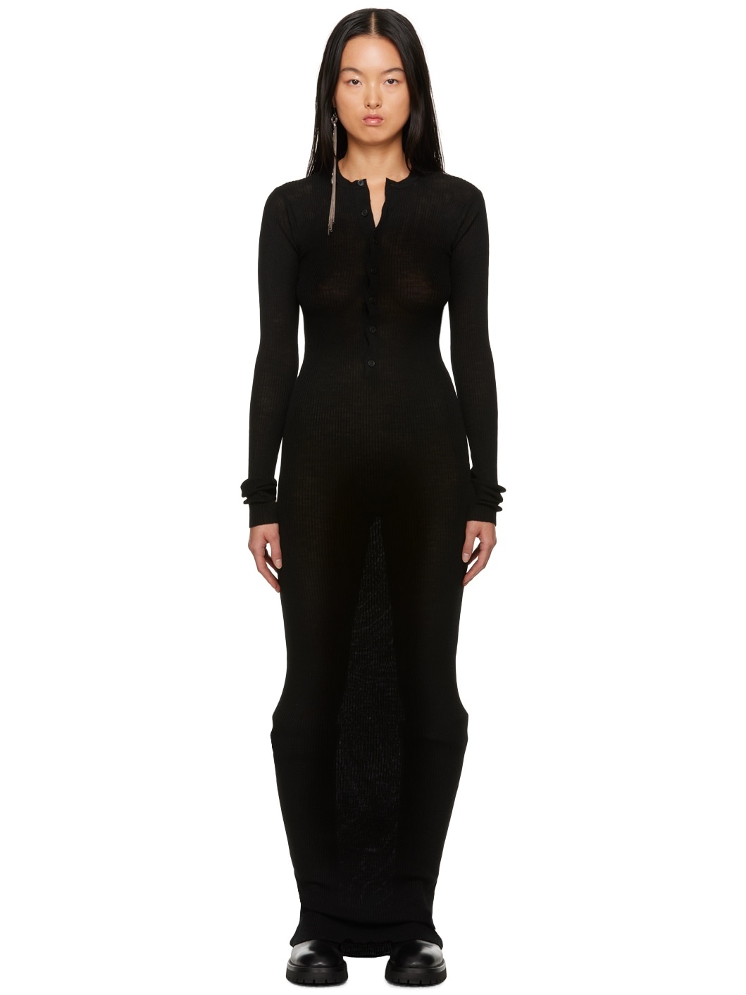 ANN DEMEULEMEESTER WOMAN BLACK DRESSES