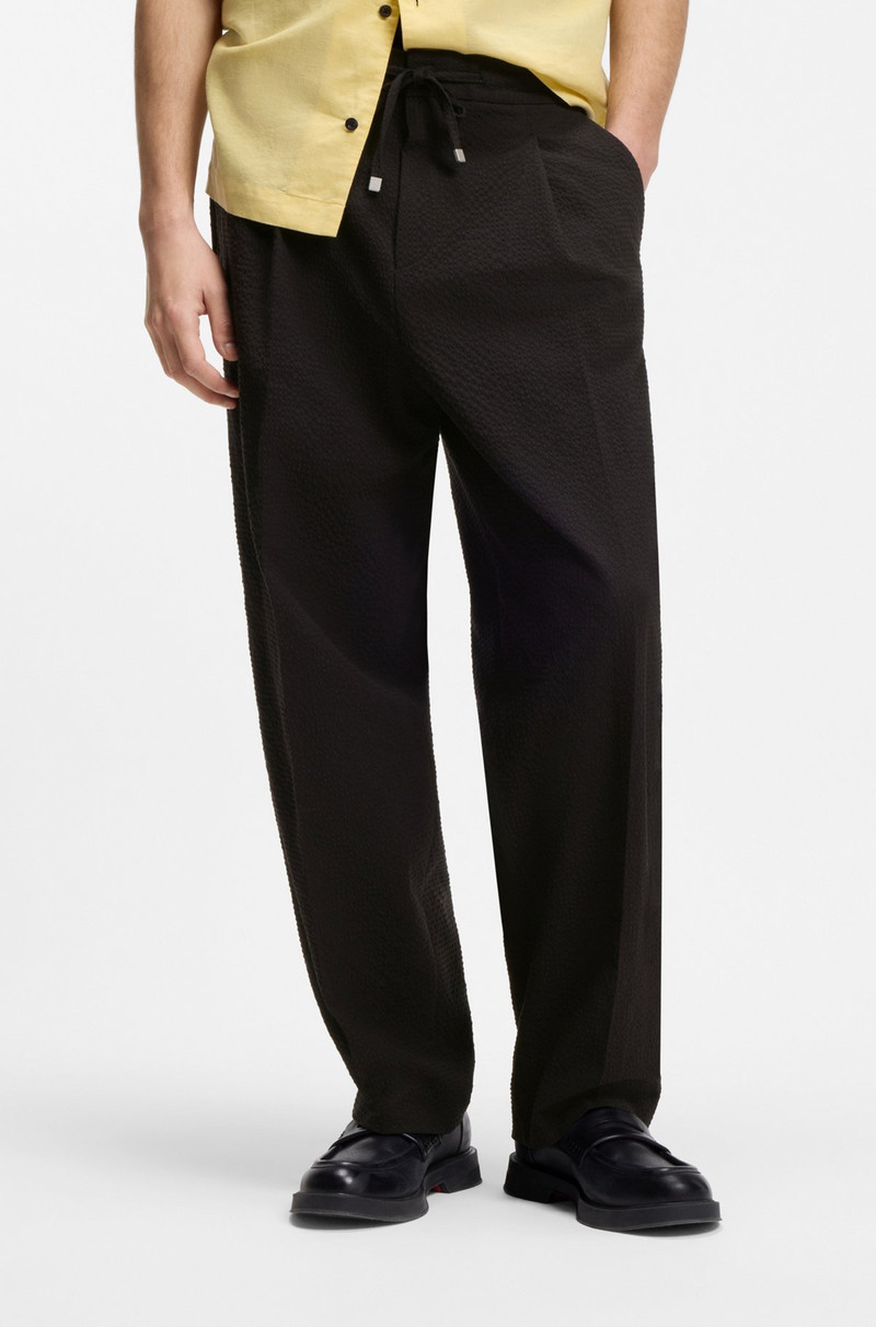 MODERN-FIT TROUSERS IN STRETCH-COTTON SEERSUCKER 2