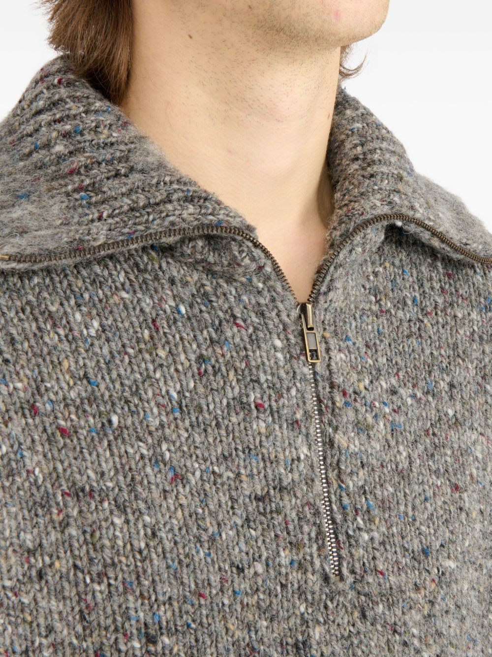 speckled half-zip sweater - 5