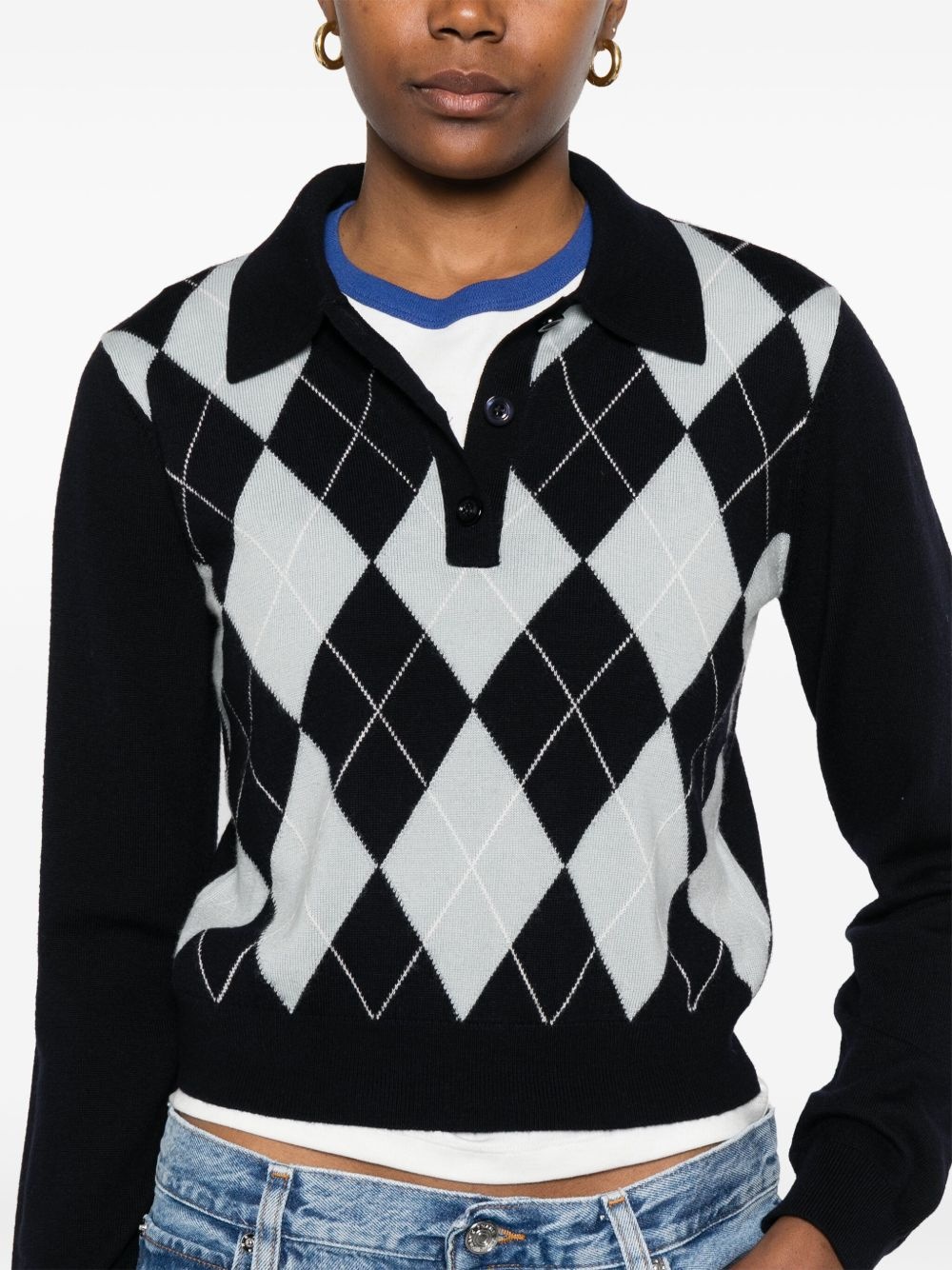 checked polo top - 5