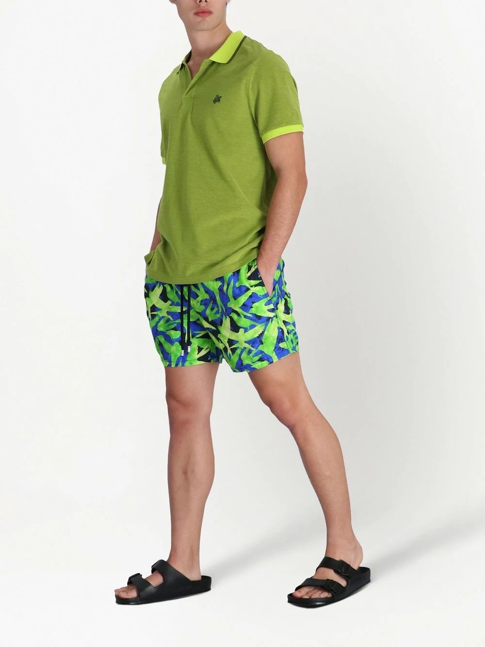 bird-print swimming shorts - 2