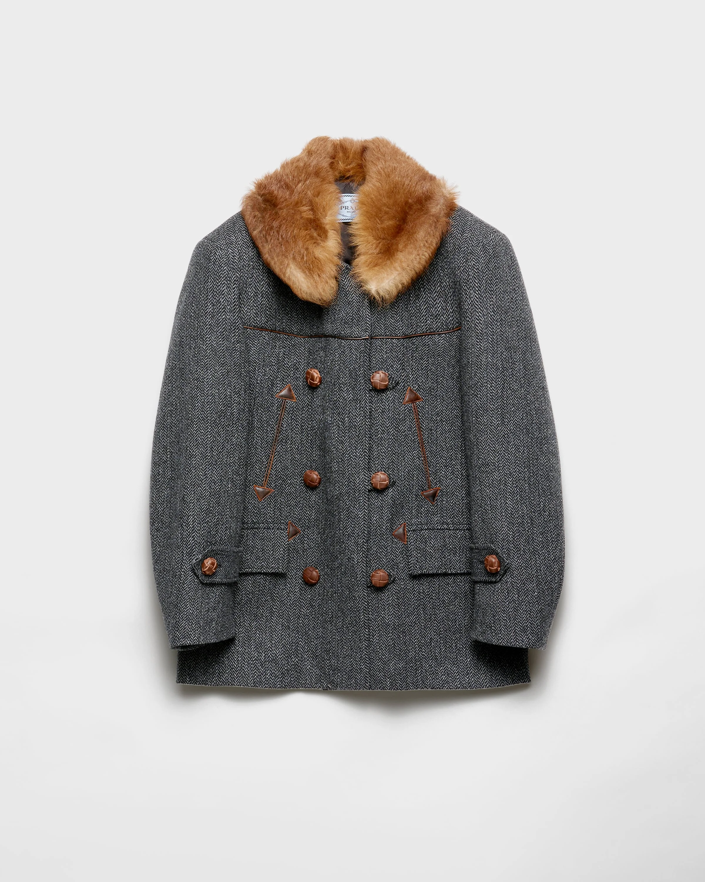 Double-breasted chevron peacoat - 1