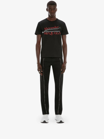 Alexander McQueen Zip Detail Denim Jeans in Black outlook