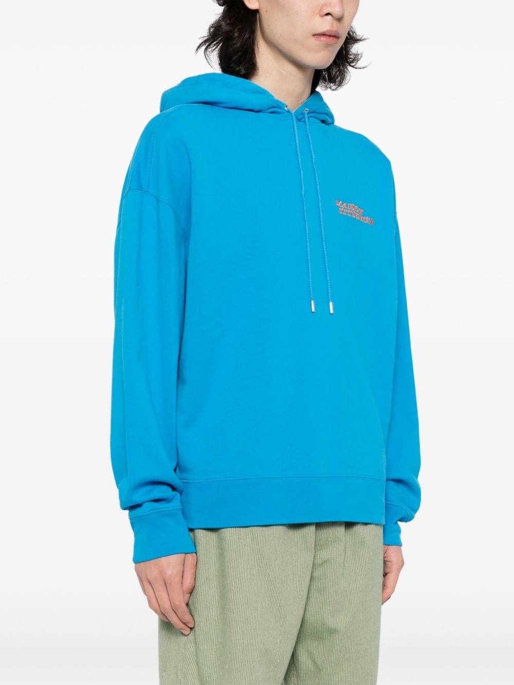 embroidered-logo cotton hoodie - 3