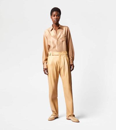 Tod's PANTS IN LEATHER - BEIGE outlook