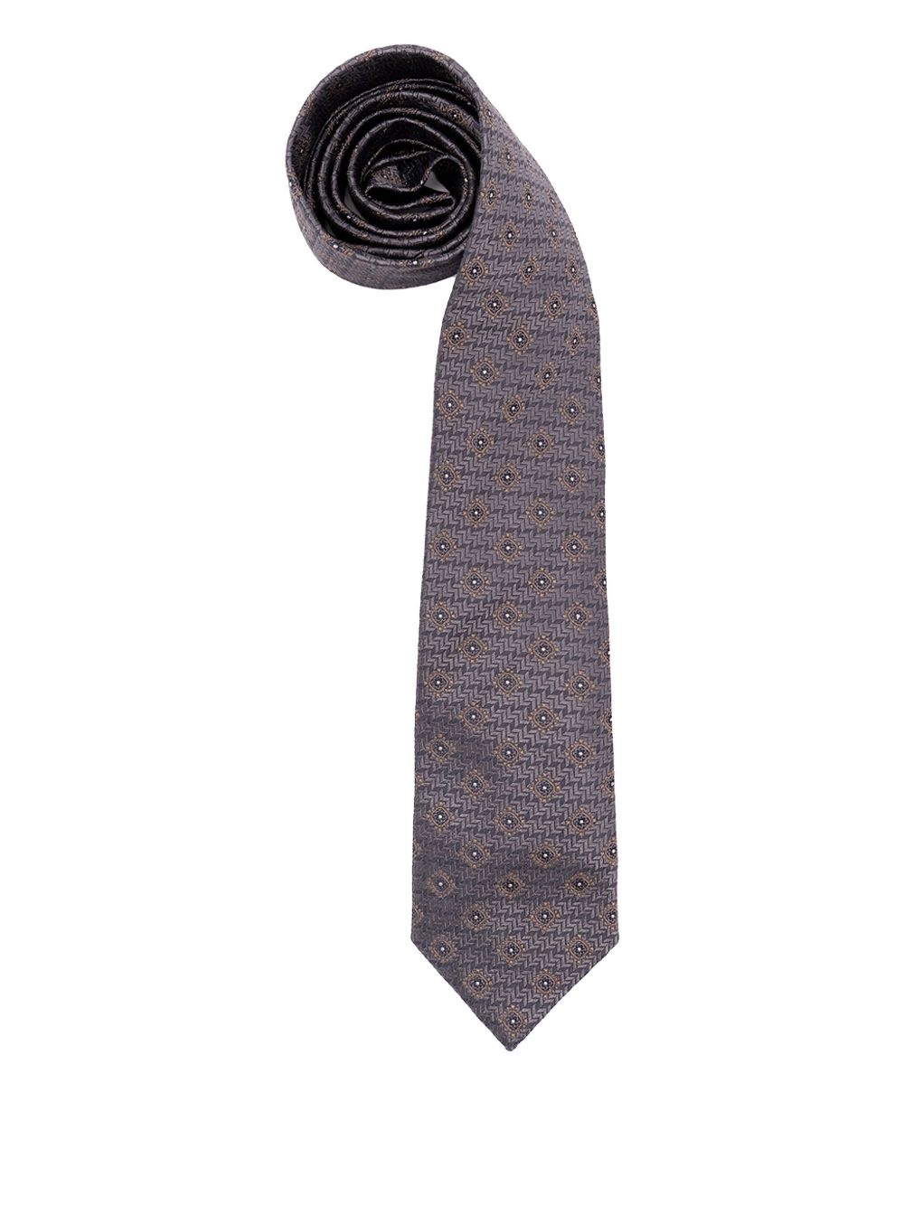 patterned silk tie - 1