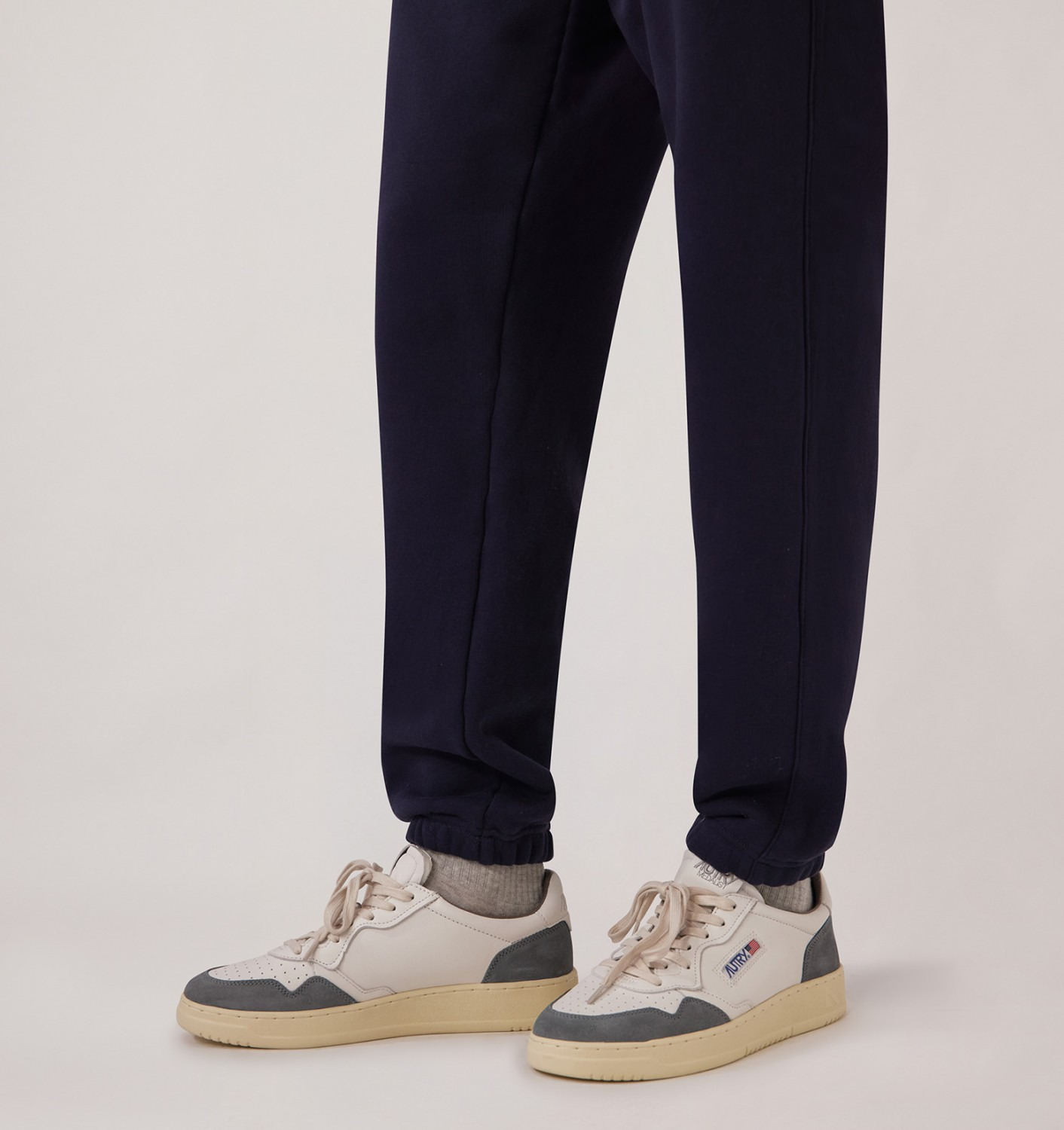 MEDALIST LOW SNEAKERS IN WHITE LEATHER AND MOREL SUEDE - 2