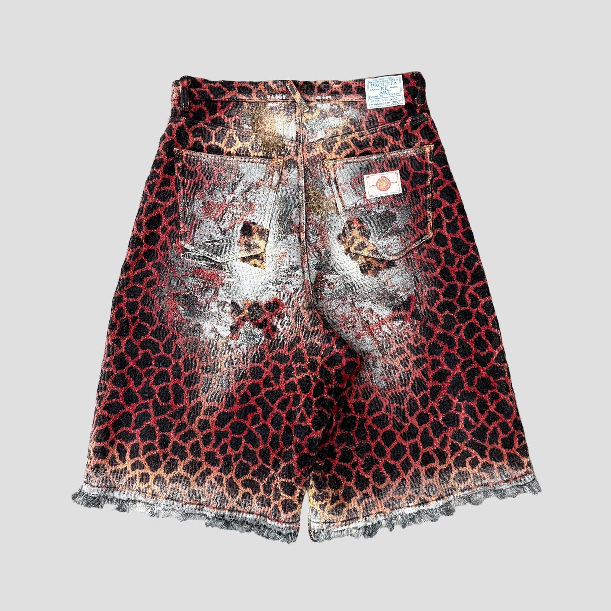 GIRAFFE ECO FUR BORO x STUDS BAGGY SHORTS - 2