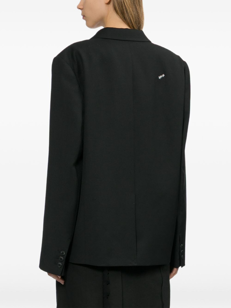 logo-embroidered single-breasted jacket 4