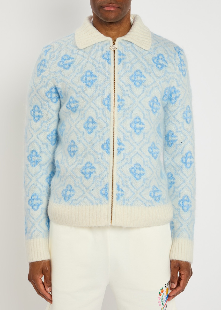 Casablanca Logo-monogrammed Brushed-knit Jacket - 2