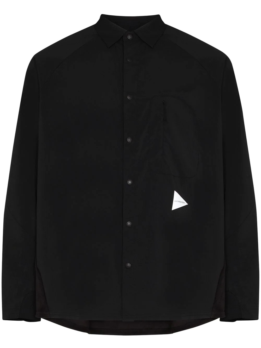 logo-patch buttoned shirt - 1