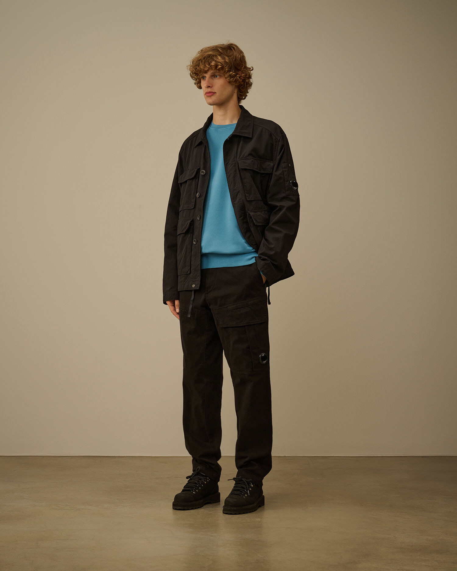 Brushed and Emerized Diagonal Fleece Crewneck Logo Sweatshirt - 2