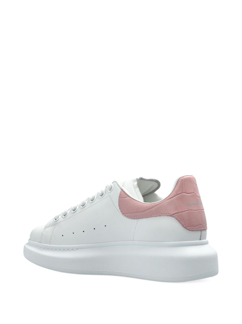 leather crocodile-effect heel sneakers - 3