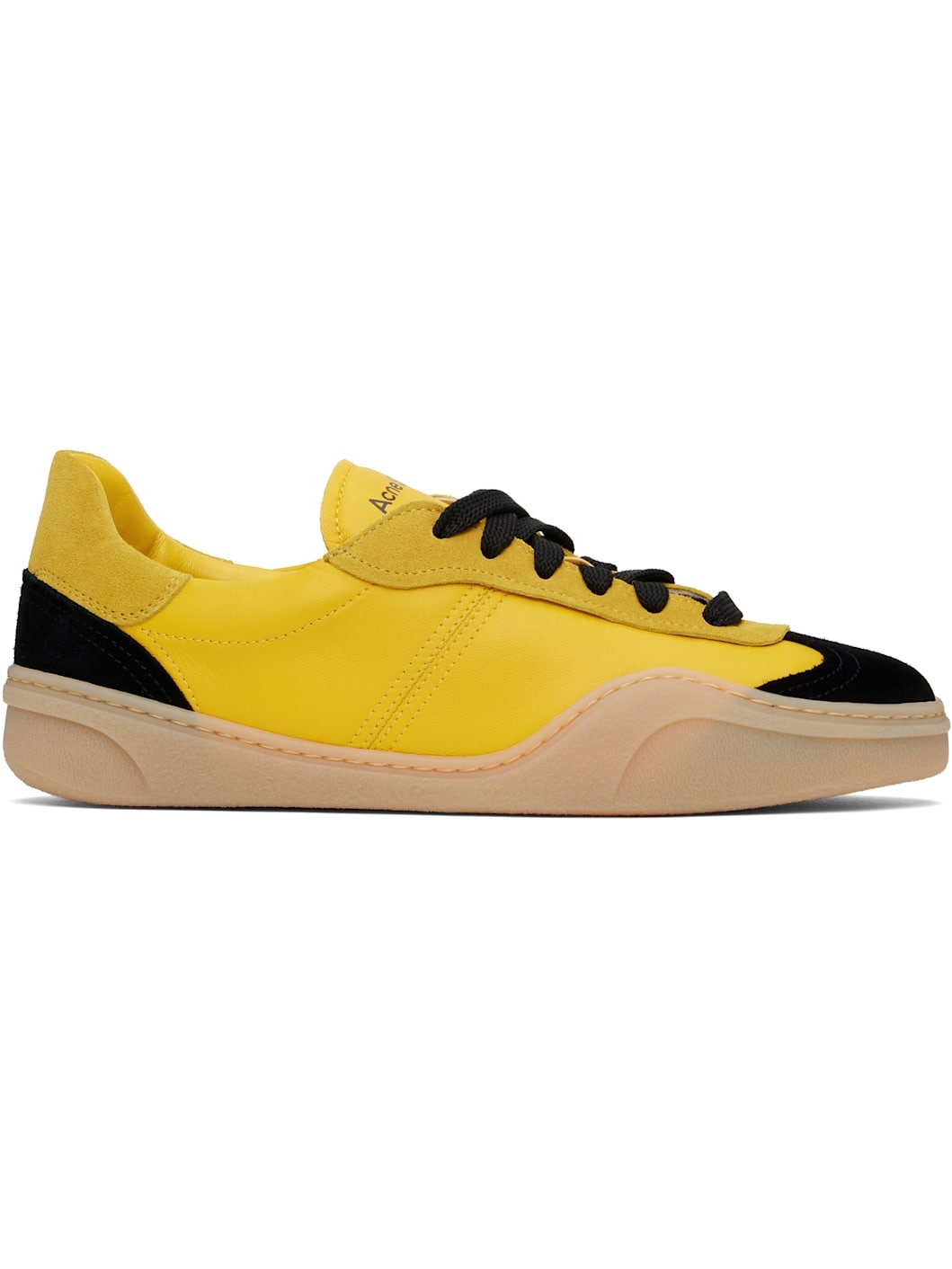 Yellow & Black Lace-Up Sneakers - 1