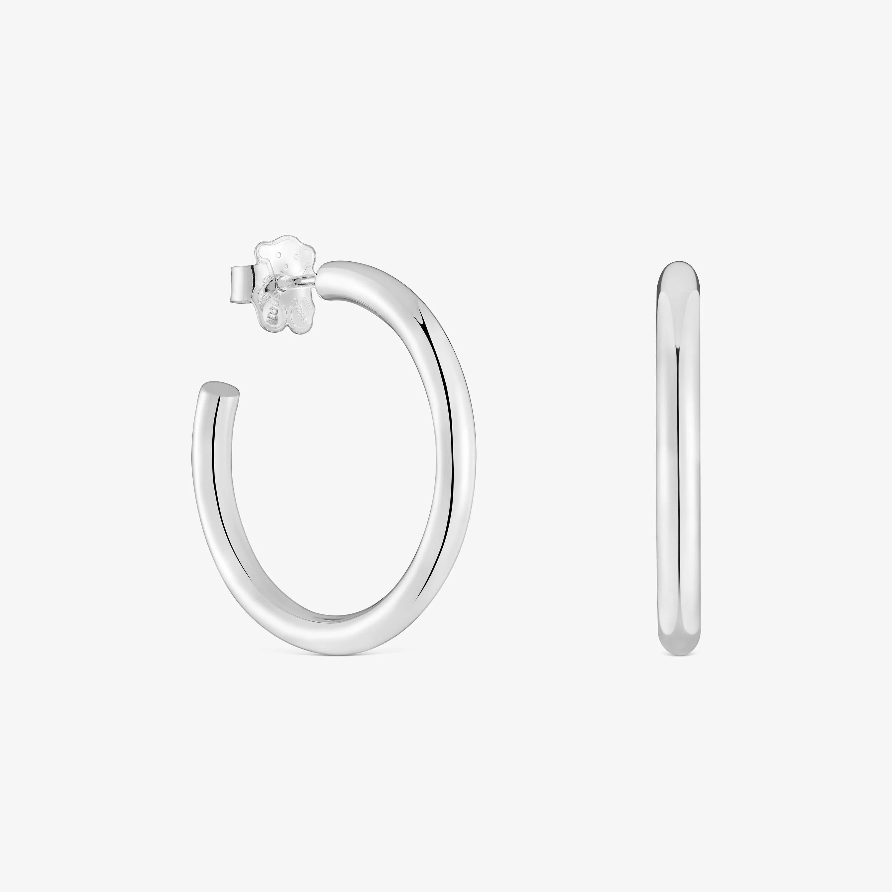 Long 24 mm silver Hoop earrings TOUS Basics - 1