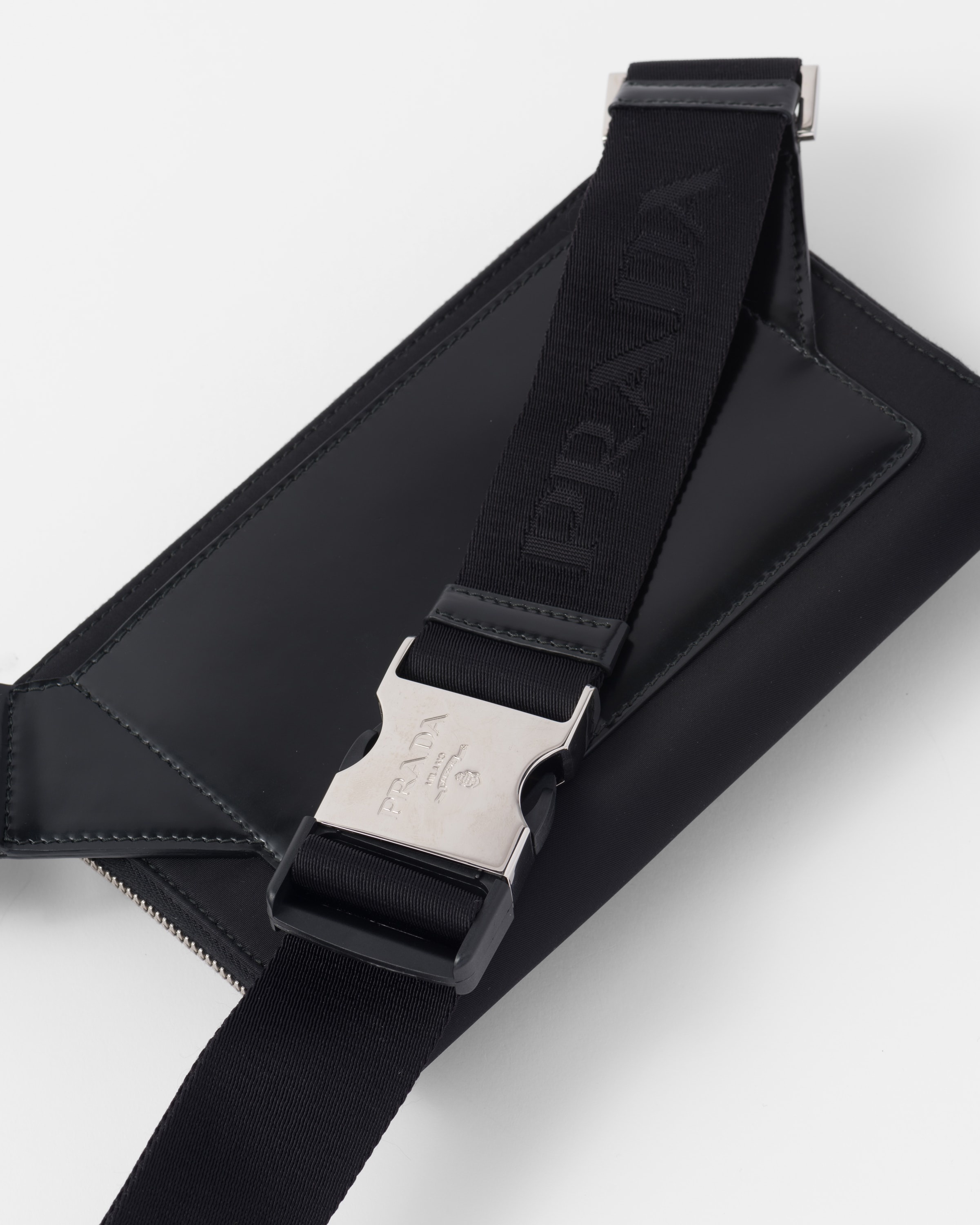 Re-Nylon and brushed leather shoulder bag - 7