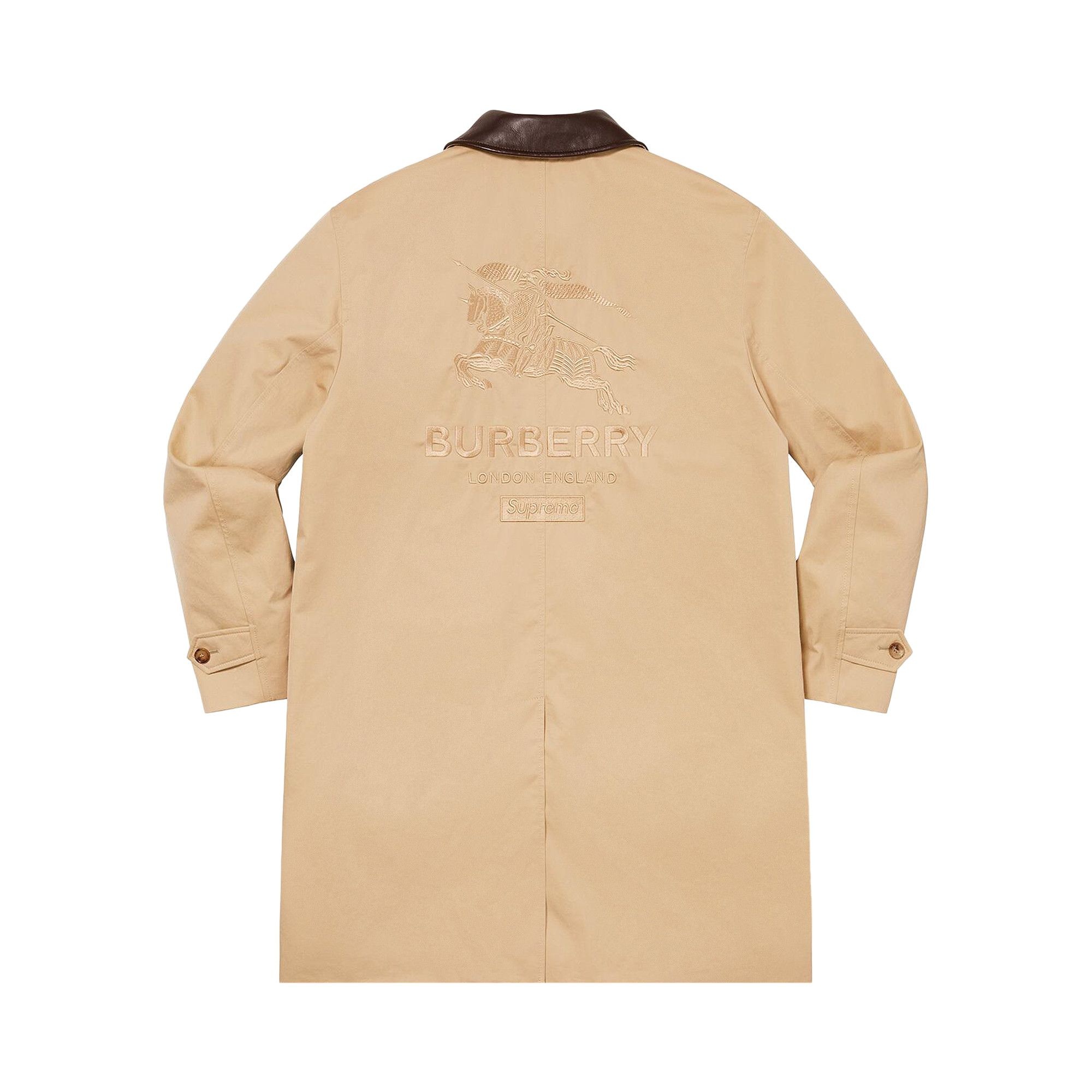 Supreme x Burberry Leather Collar Trench 'Beige' - 2
