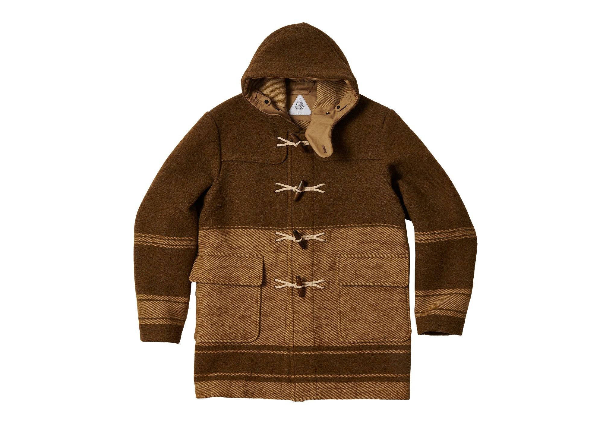 PALACE C.P. COMPANY DUFFEL JACKET RUBBER WOOL BROWN - 2
