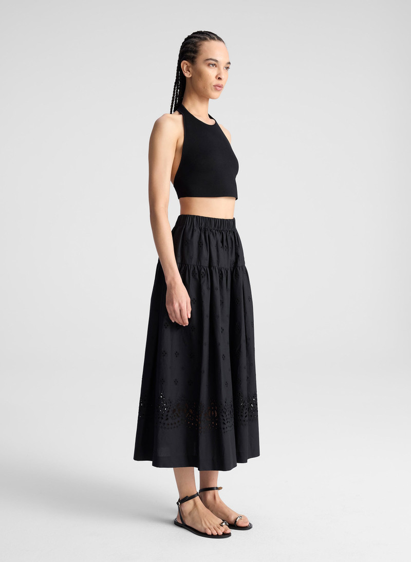 Jay Embroidered Cotton Midi Skirt 4