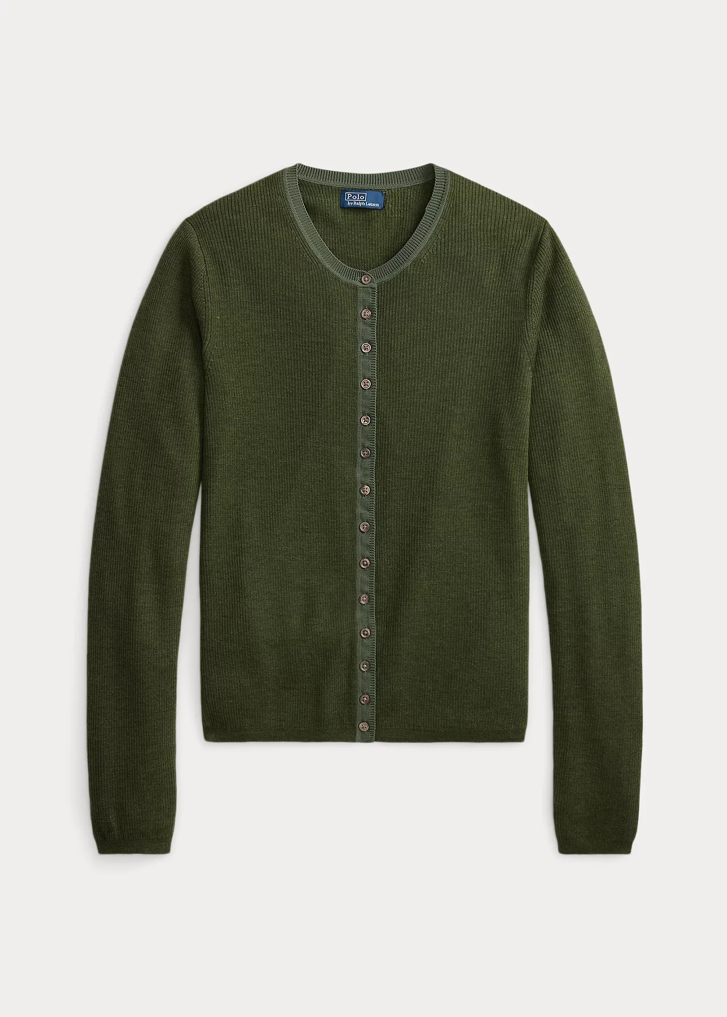 Rib-Knit Wool Cardigan - 1