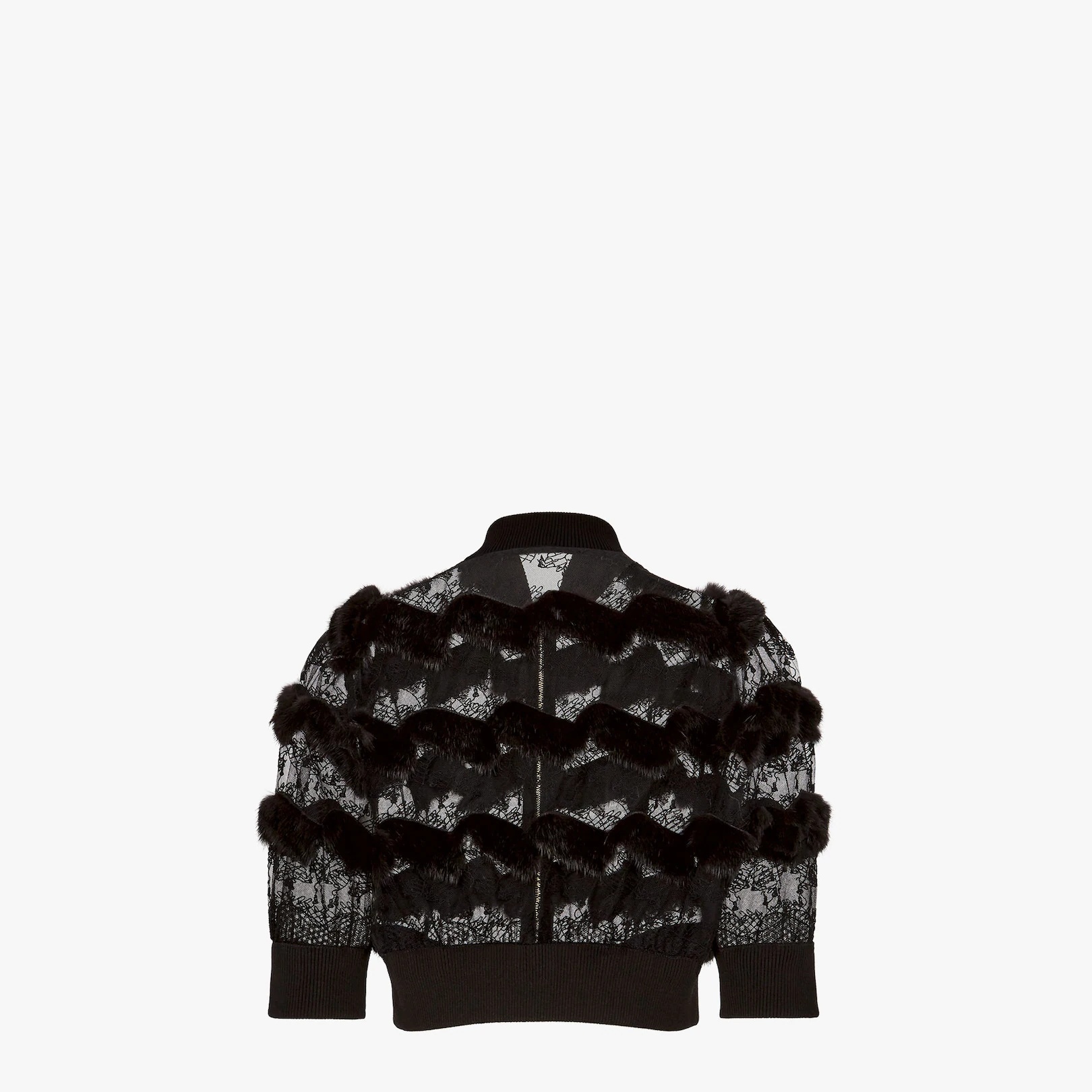 Black lace and mink jacket - 2