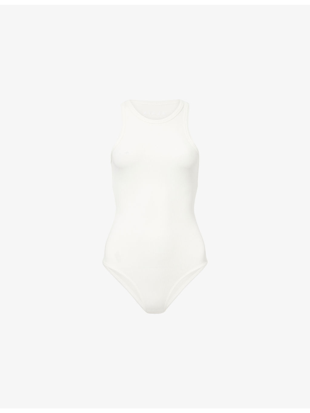 Ribbed Sleeveless Stretch-Woven Bodysuit - 1