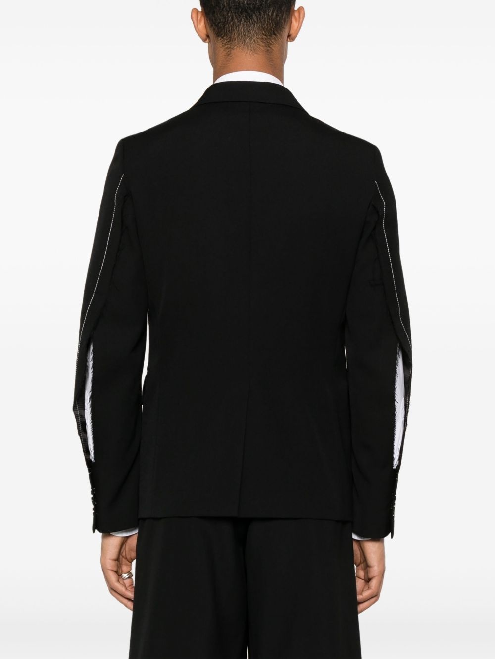 ripped wool blazer - 5