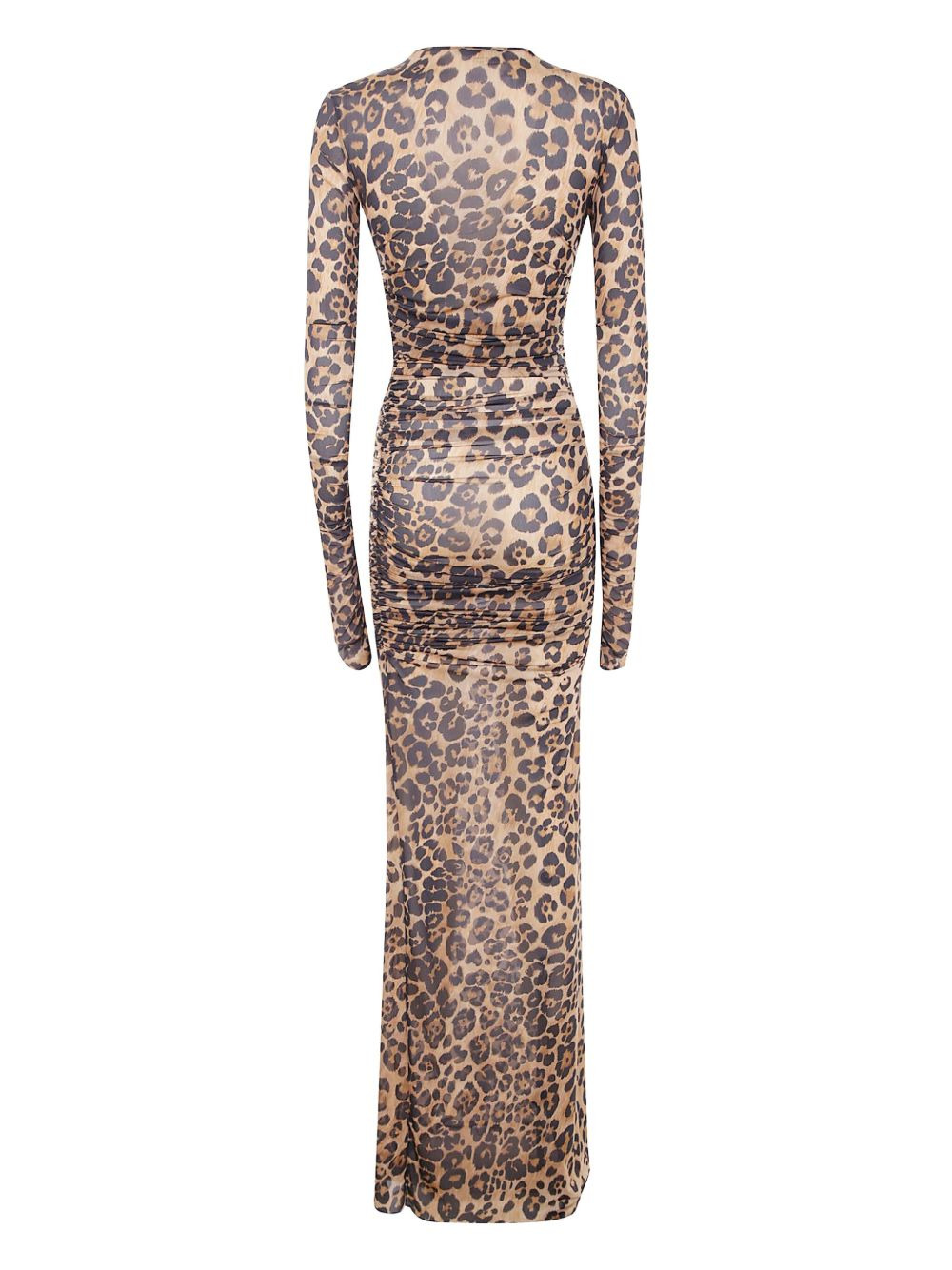 leopard-print ruched maxi dress - 2