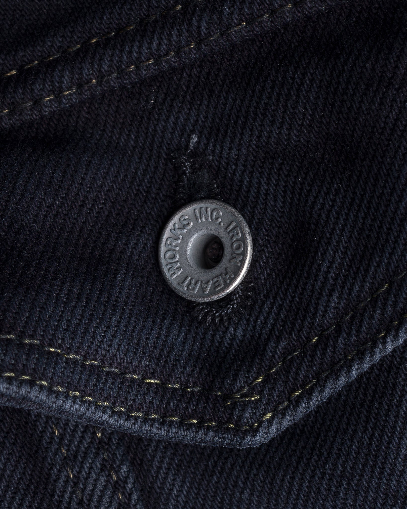 IH-526SVod 21oz Selvedge Denim Modified Type III Vest - Indigo Overdyed Black - 13