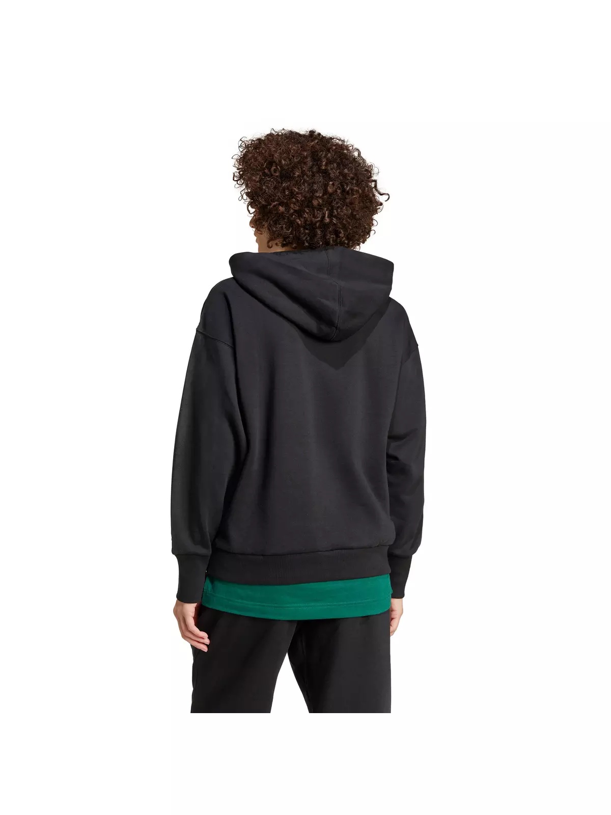Women's All SZN Fleece Loose Hoodie -Black - 2