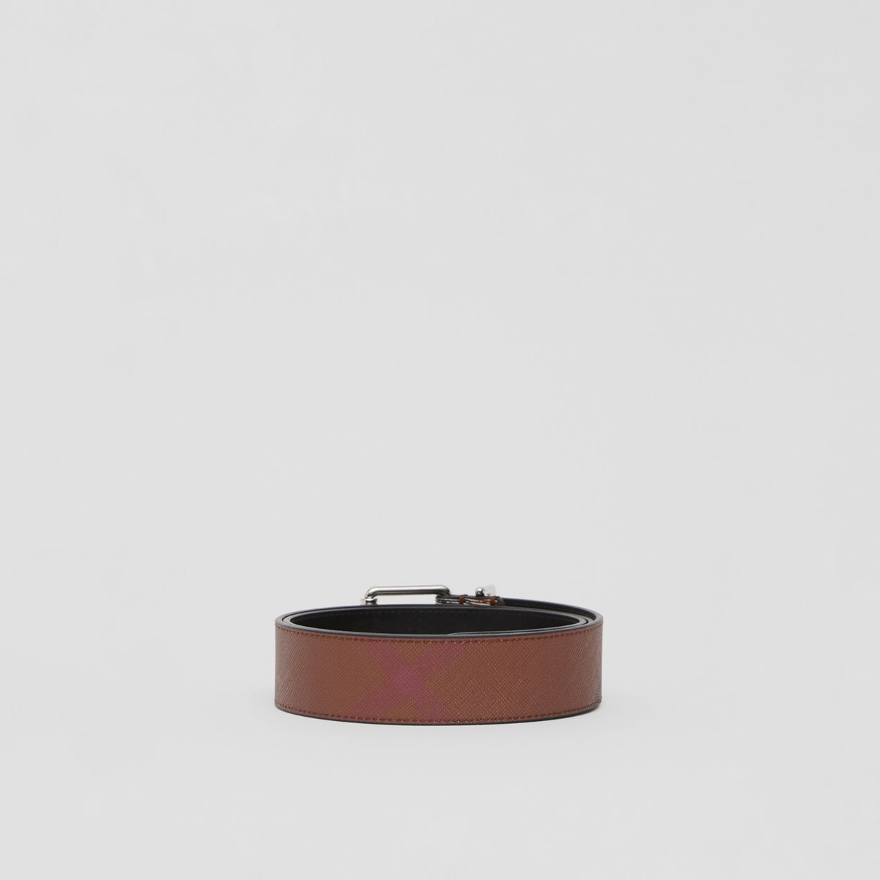 Check and Leather Belt - 4