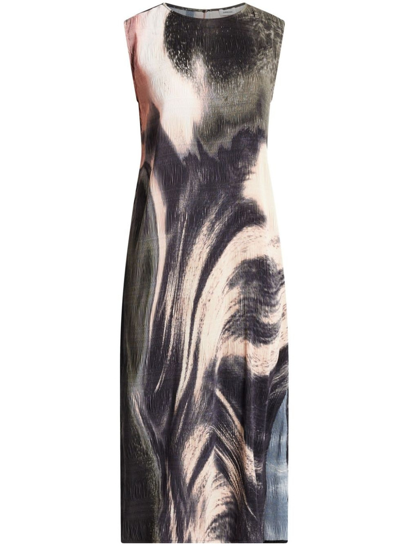 Evana watercolour-effect midi dress 1