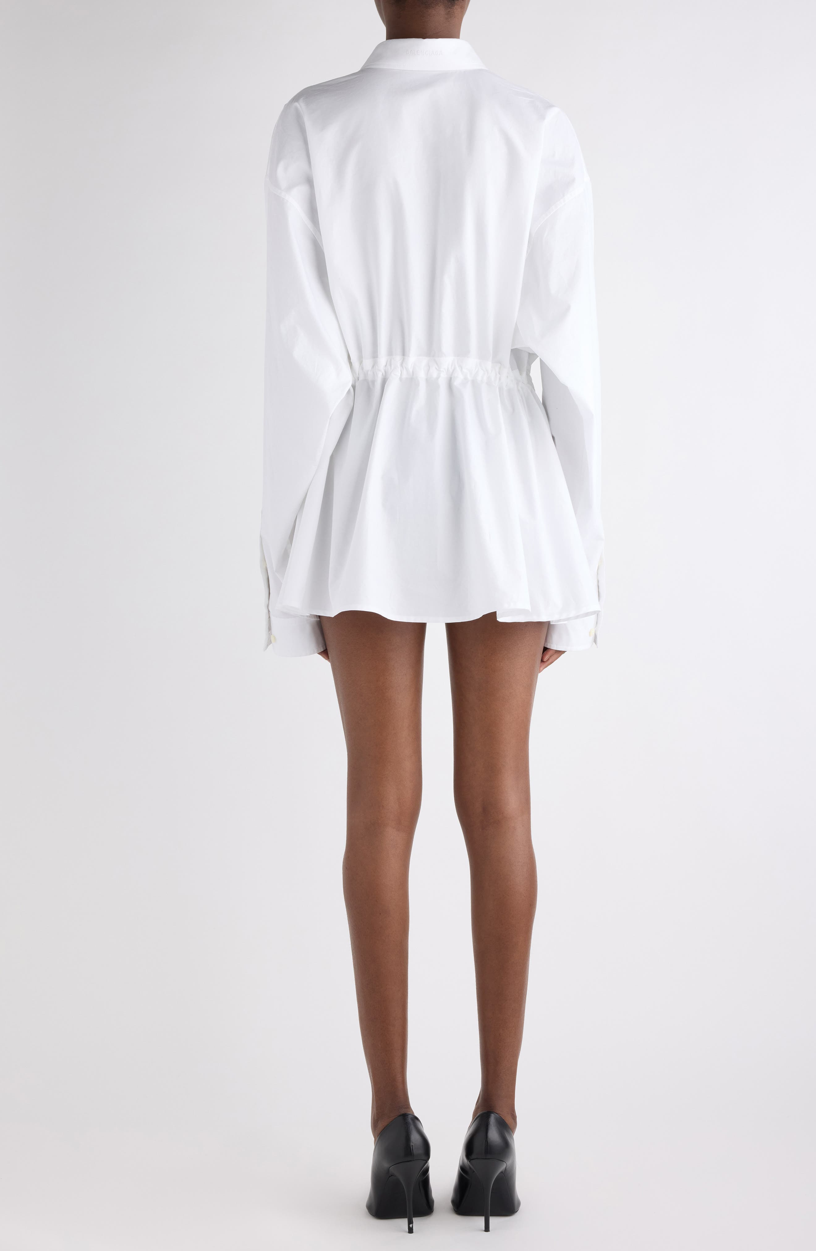 Balenciaga Hourglass Cotton Poplin Shirt in White at Nordstrom - 3